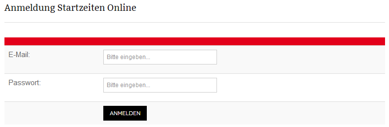Anmeldung mit E-Mail und gewählten Passwort
